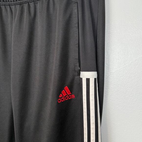 Adidas AEROREADY Track Pants XL Black Red Logo 3-Stripes Athletic Joggers - Picture 1 of 8